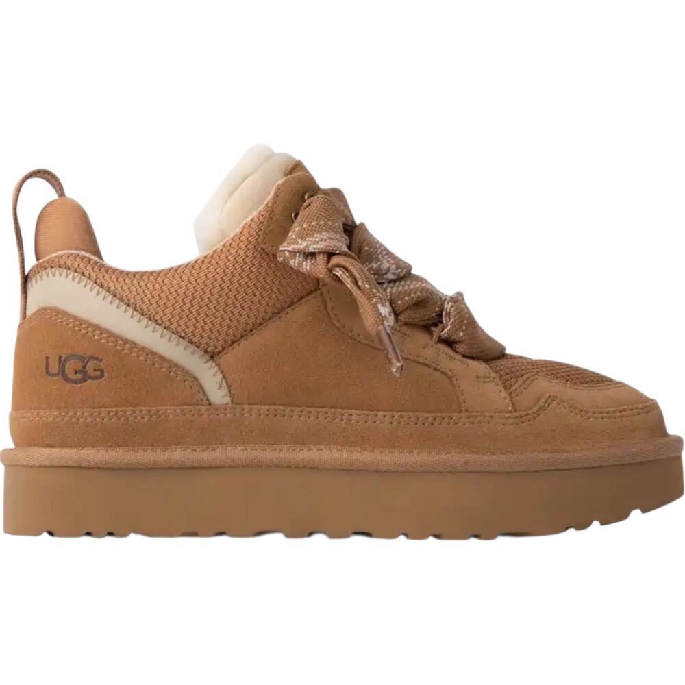 Ugg Lowmel Sneakers Suede Sheepskin Insulated Low Top Lace Up Chestnut 7